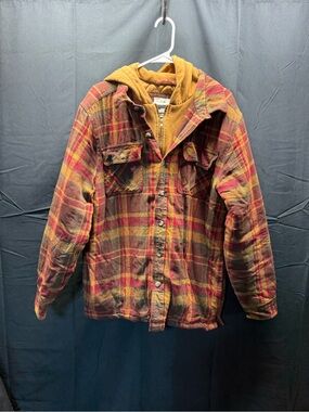 EUC Legendary Whitetails Brown & Mustard Quilted Plaid Jacket Sz XL (10ah)